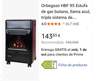 Estufa Orbegozo Negra y Roja