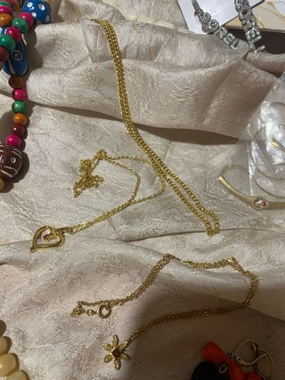 Lotto bigiotteria donna oro e multicolor