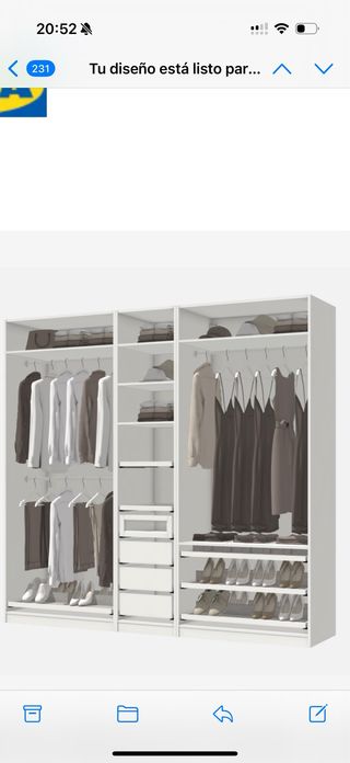 Armario vestidor blanco IKEA