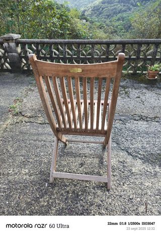 2 Sillas Teca Plegables Jardín