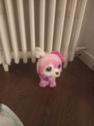 Peluche perro rosa