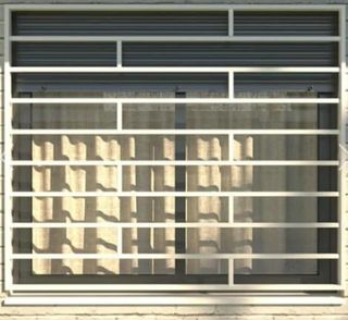 Puerta y rejas de entrada moderna