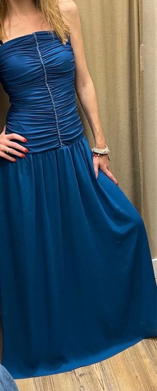 Vestido fiesta largo azul Tintoretto