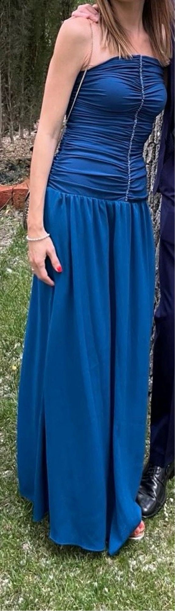 Vestido fiesta largo azul Tintoretto