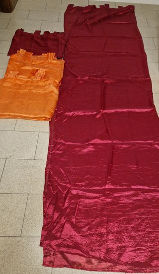 4 Tende in Tessuto Arancioni e Rosse