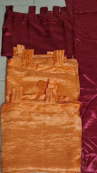 4 Tende in Tessuto Arancioni e Rosse