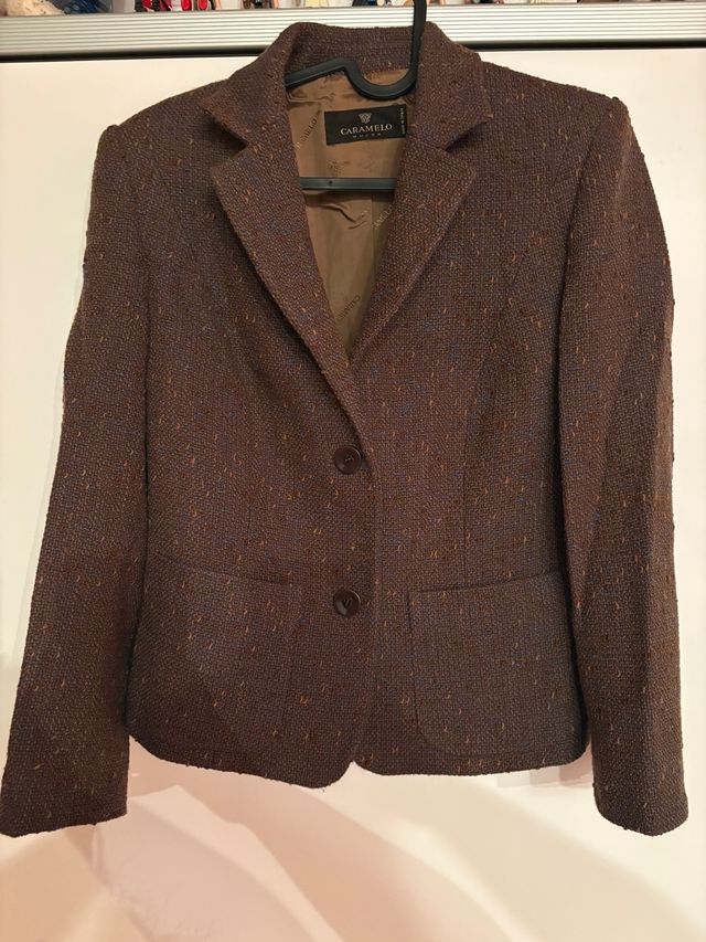 Traje tweed marrón Caramelo