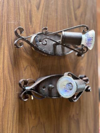 Aplique de pared metal y cristal