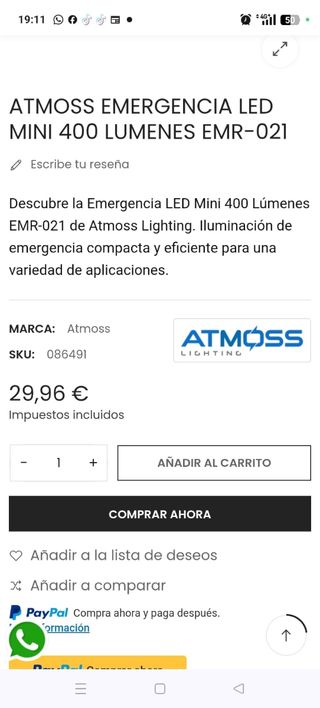 Lámpara LED Circular Blanca ATMOSS