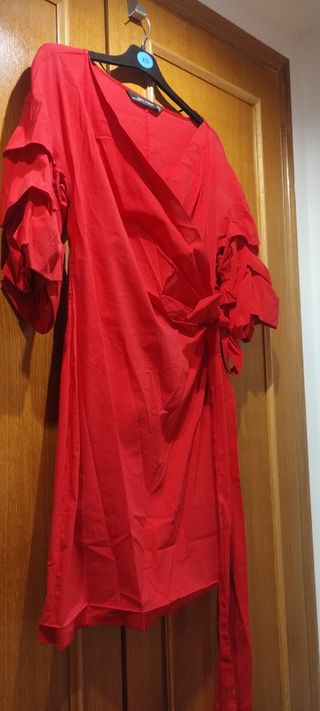 Vestido Zara Fiesta Rojo Talla XS