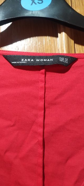 Vestido Zara Fiesta Rojo Talla XS