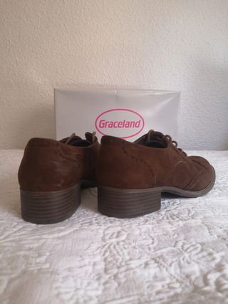 Zapatos Graceland piel marrón talla 38