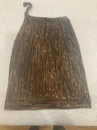 Top H&M Dorado Metálico Talla M Nuevo con Etiqueta