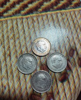7 Monedas 5 Pesetas Franco 1957
