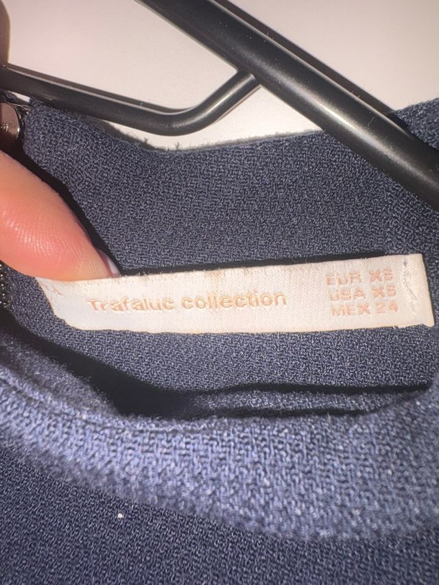 Jersey Zara azul con camisa incorporada