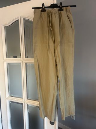 Pantalón Zara Beige Mujer