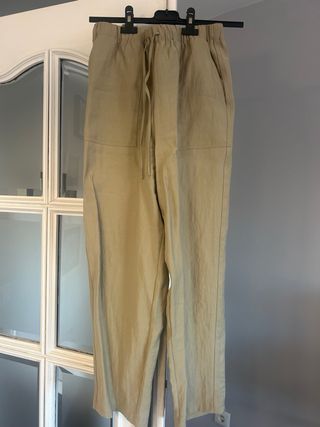 Pantalón Zara Beige Mujer