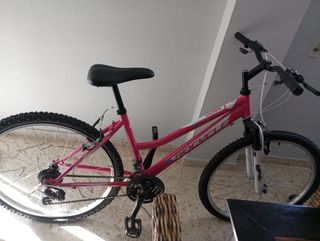 Bicicleta rosa con marchas