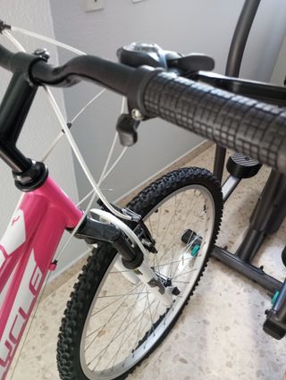 Bicicleta rosa con marchas