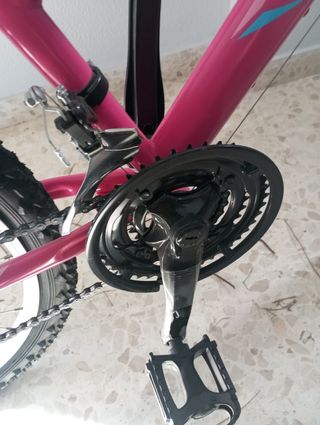 Bicicleta rosa con marchas