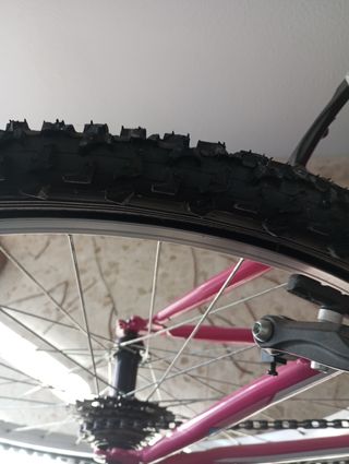 Bicicleta rosa con marchas