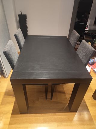 Conjunto mesa centro y mesa comedor y 4 sillas 