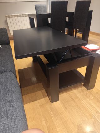 Conjunto mesa centro y mesa comedor y 4 sillas 