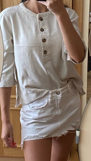 Blusa Mulaya Rayón Lino Talla S