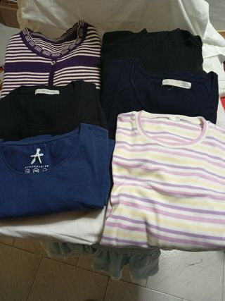 Lote jerseys y camisetas mujer