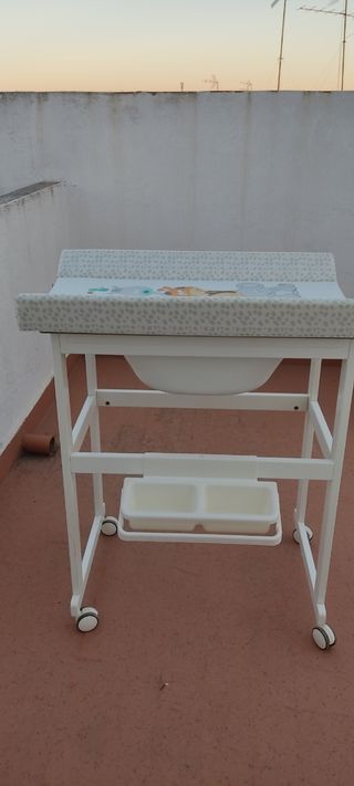Bañera cambiador bebé con estampado