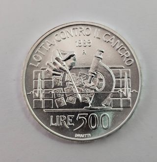 500 Lire 1989 Lotta Contro il Cancro