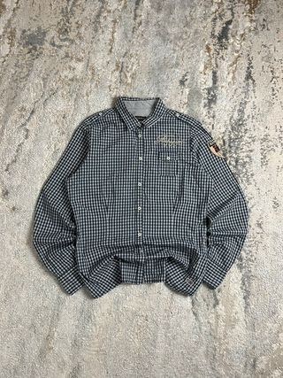 Camisa vintage Napapijri Chadrez gris para hombre