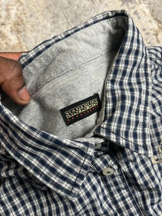 Camisa vintage Napapijri Chadrez gris para hombre