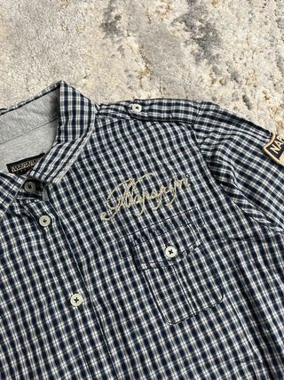 Camisa vintage Napapijri Chadrez gris para hombre