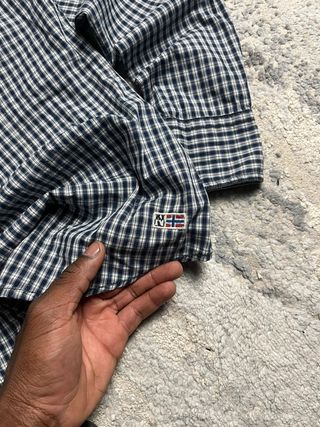 Camisa vintage Napapijri Chadrez gris para hombre