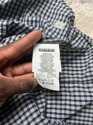 Camisa vintage Napapijri Chadrez gris para hombre