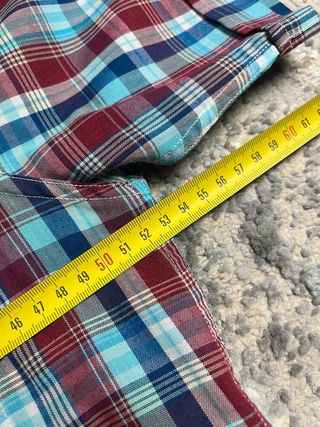 Camisa Chadrez vintage de manga corta para hombre, talla S