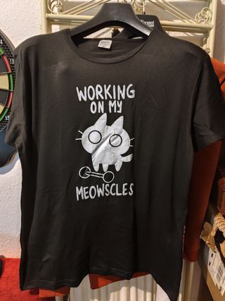 Camiseta Working on my meowscles Talla XXXL