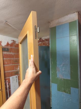 Puerta interior madera con cristal