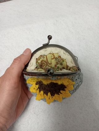 Monedero Crochet Girasol