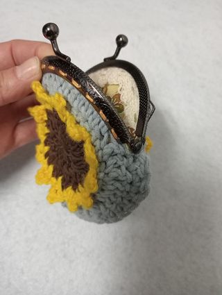 Monedero Crochet Girasol