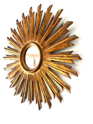ESPEJO SOL MADERA DORADA.