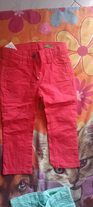 2 Jeans Benetton 12m Rossi e Turchese