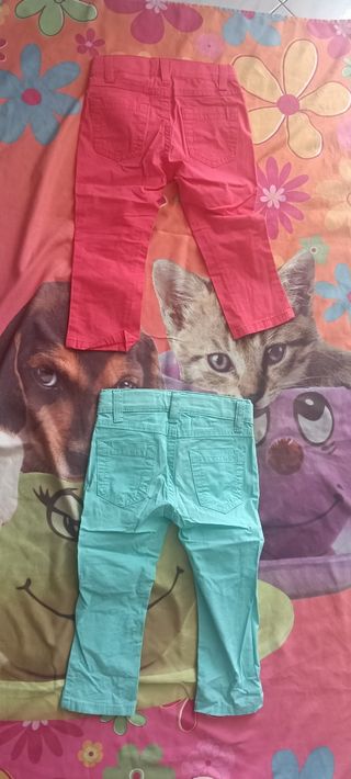 2 Jeans Benetton 12m Rossi e Turchese