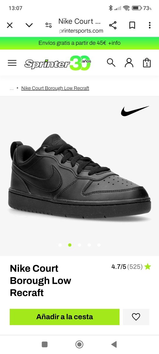 Nike Court Borough Low Recraft Negro
