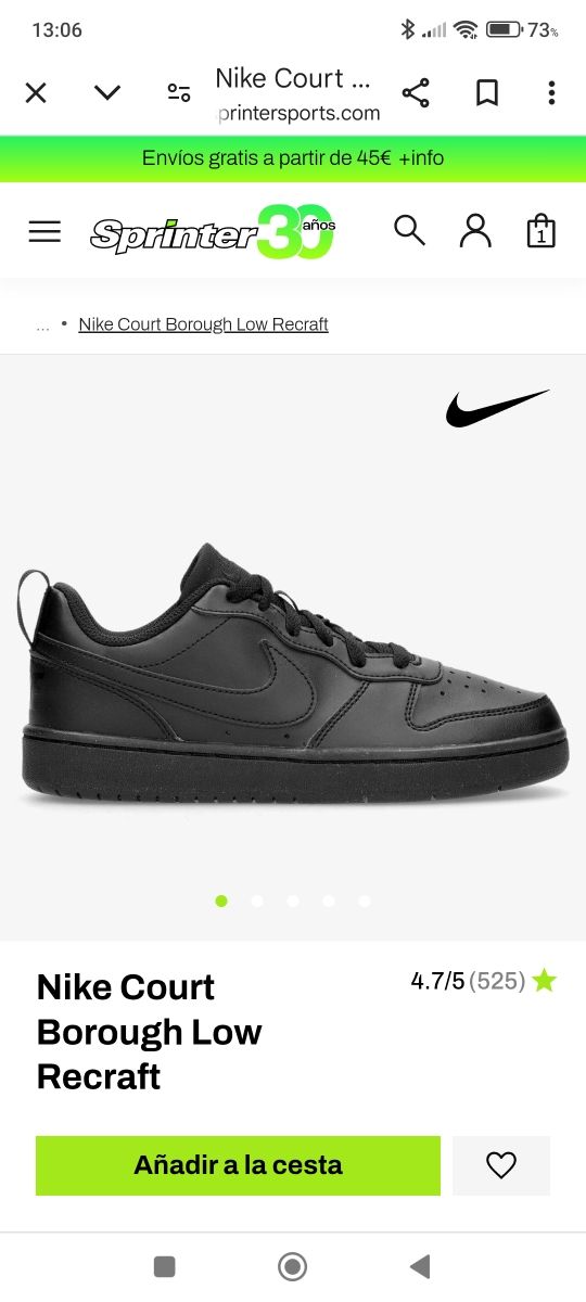 Nike Court Borough Low Recraft Negro