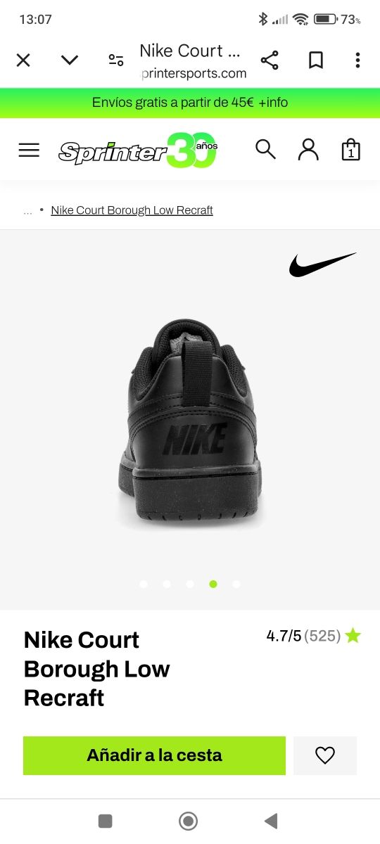 Nike Court Borough Low Recraft Negro