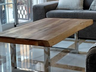Mesa de centro madera natural y metal