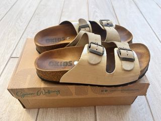 Sandalias Okios Beige Talla 38 Mujer