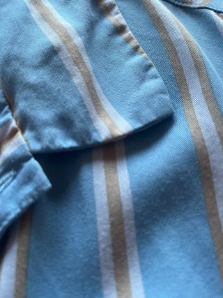 Camisa H&M Rayas Azul y Beige Manga Corta